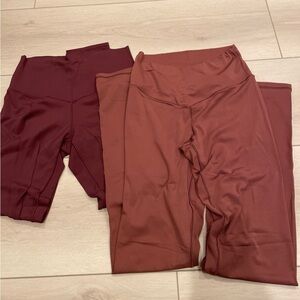 Aerie Burgundy and Brown Leggings
